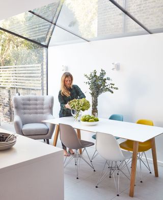 Sarah Brooks kitchen has been transformed with a glass box extension at her home in London