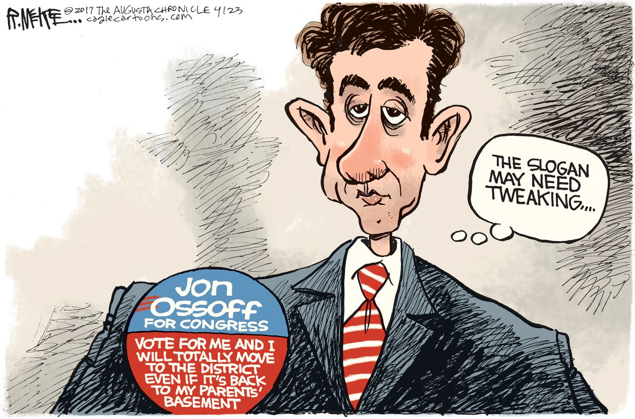 Political Cartoon U.S. John Ossoff Georgia Congress Liberal Progressive