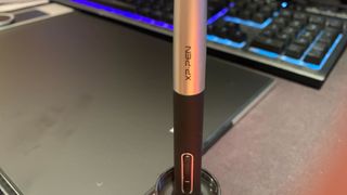XPPen Deco Pro stylus in its stand