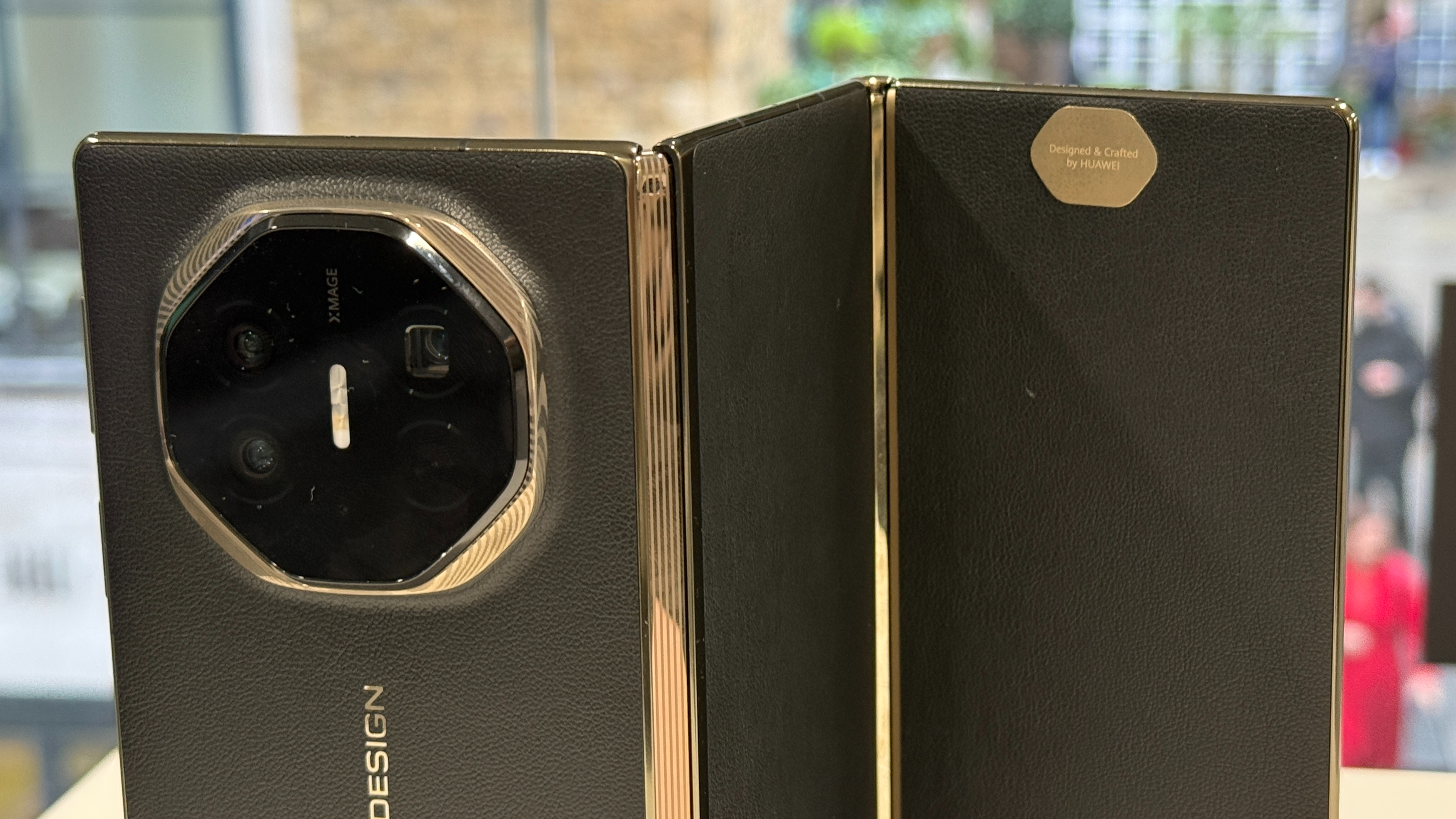 Close-up of the Huawei Mate XT's cameras