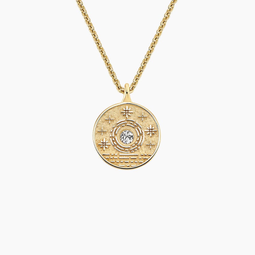 Brilliant Earth , Mini Sun Lab Diamond Medallion in 14K Yellow Gold