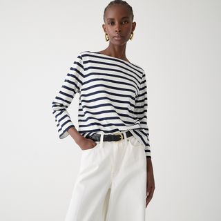 J.Crew, Classic Mariner Cloth Boatneck T-Shirt in Stripe