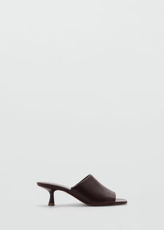 Kitten-Heel Leather Sandal