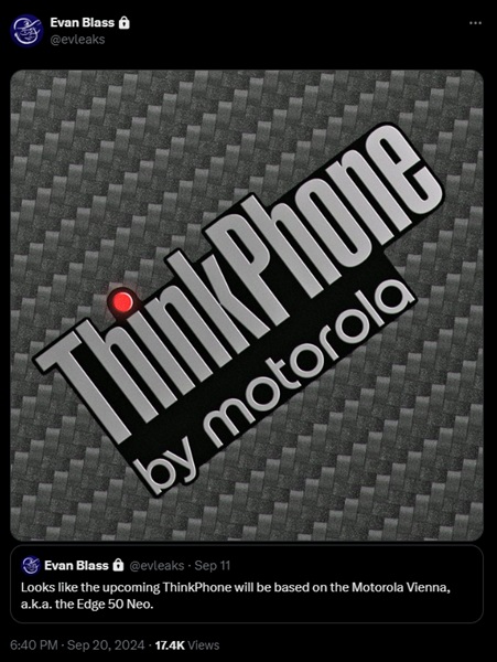 Motorola could be working on a second ThinkPhone based on the recent Edge 50 Neo.