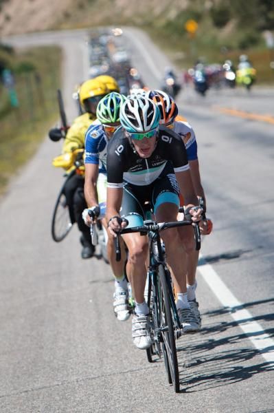 Andy Schleck (Leopard Trek) leading the break.
