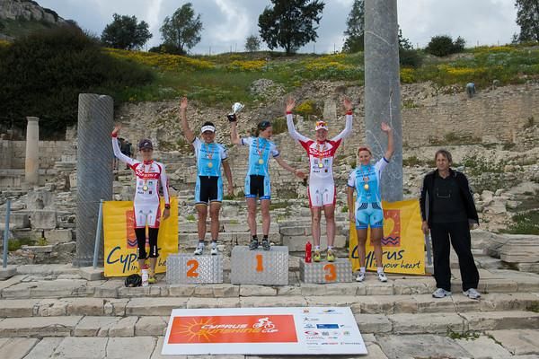 Elite women's podium: Katrin Leumann, Sabine Spitz, Adelheid Morath, Alexandra Engen, Kathrin Stirnemann