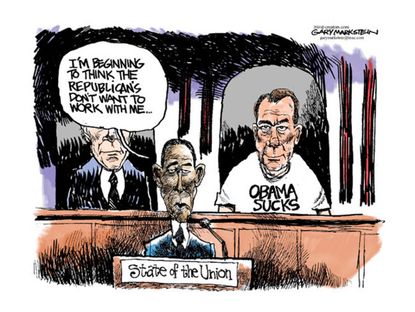 Obama cartoon State of the Union Congress