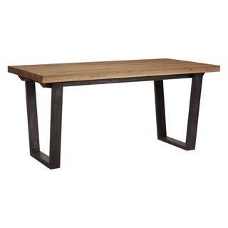 John Lewis rectangular dining table with oak top and black metal legs