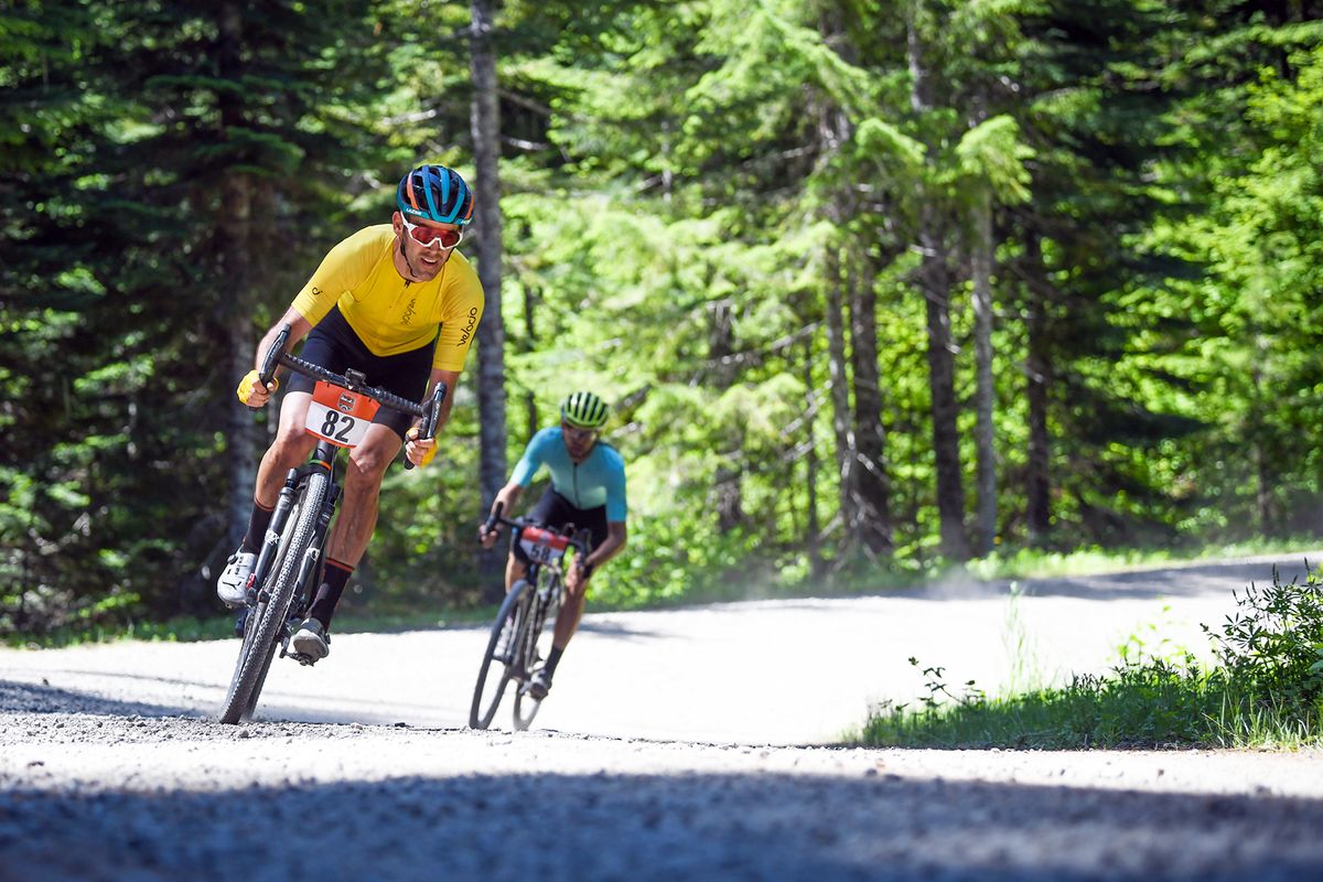 Geoff Kabush on stage 1 2021 Oregon Trail Gravel Grinder