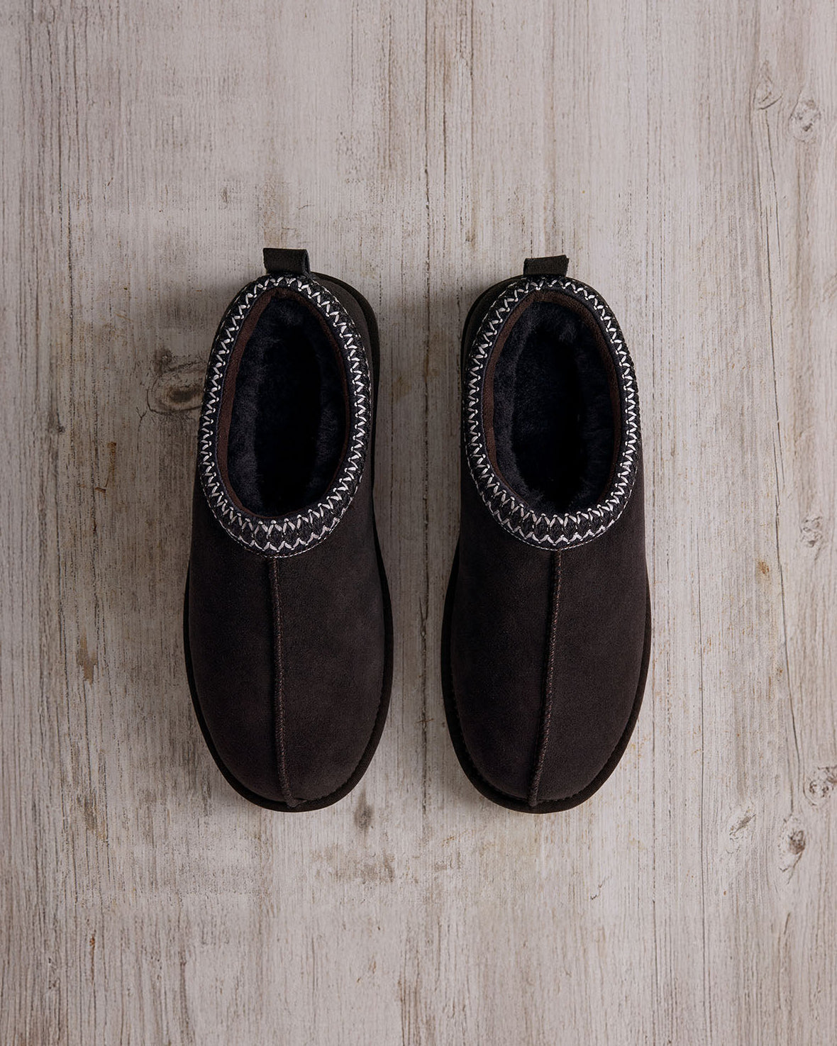 Suede Sheepskin Short Boot Slippers - Brown