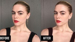 Before and After Red-Color balance has been adjusted