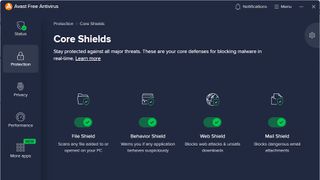 Avast Free Antivirus core shields