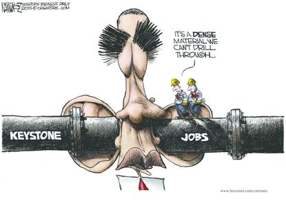 
Obama cartoon Keystone XL pipeline