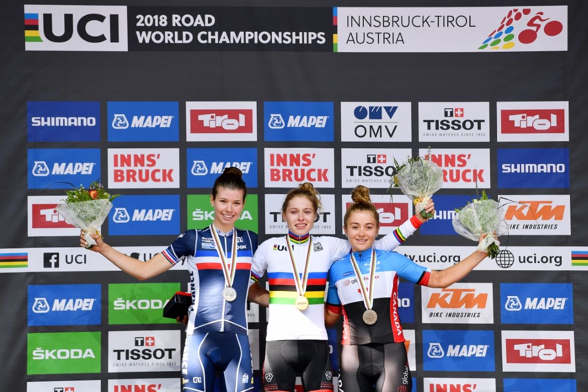 The final podium of Le Net, Stigger, and Boilard (L-R)