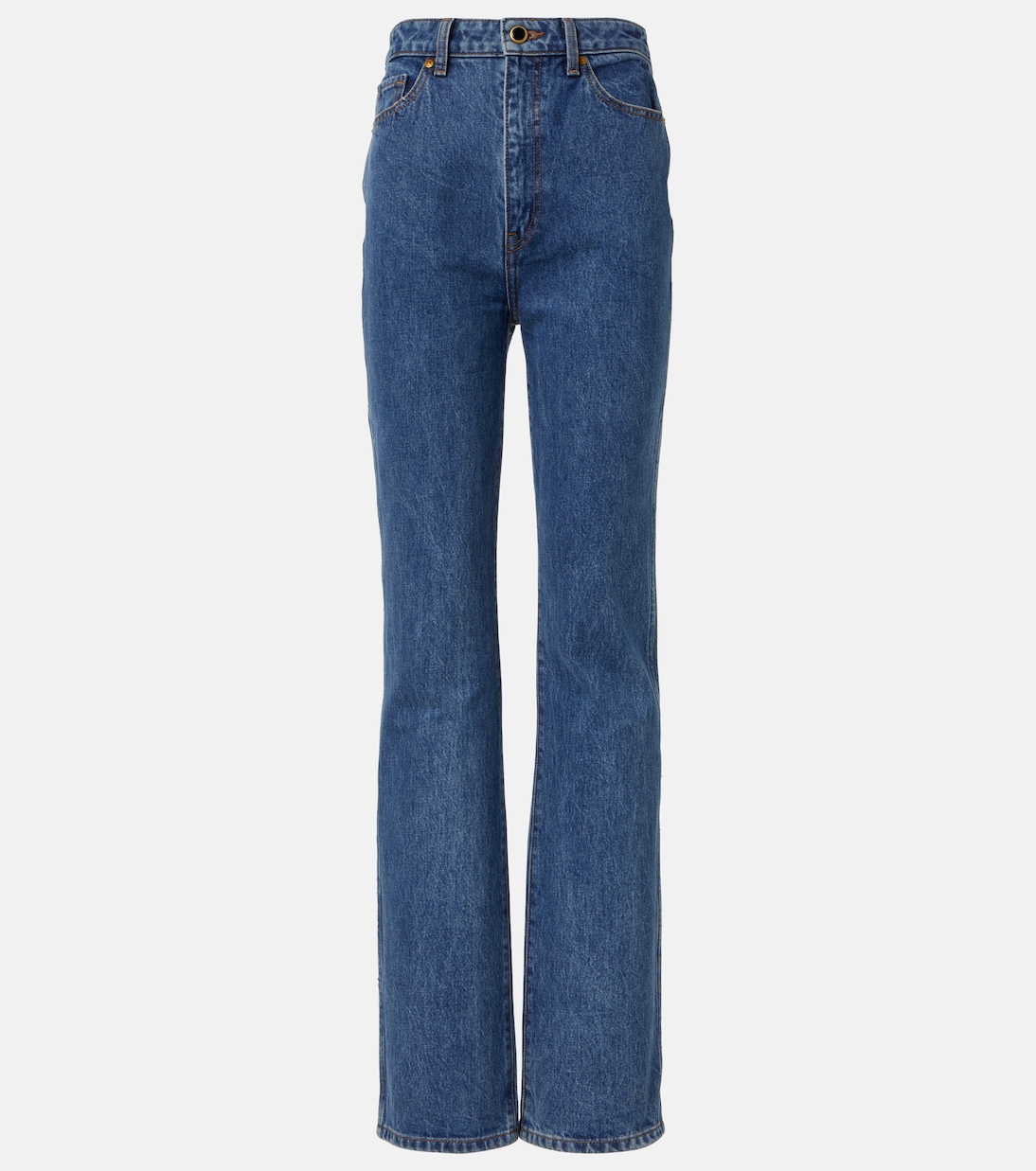 Danielle High-Rise Straight Jeans in Blue - Khaite