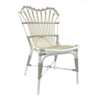 Claire White Rattan Outdoor Dining Side Chair