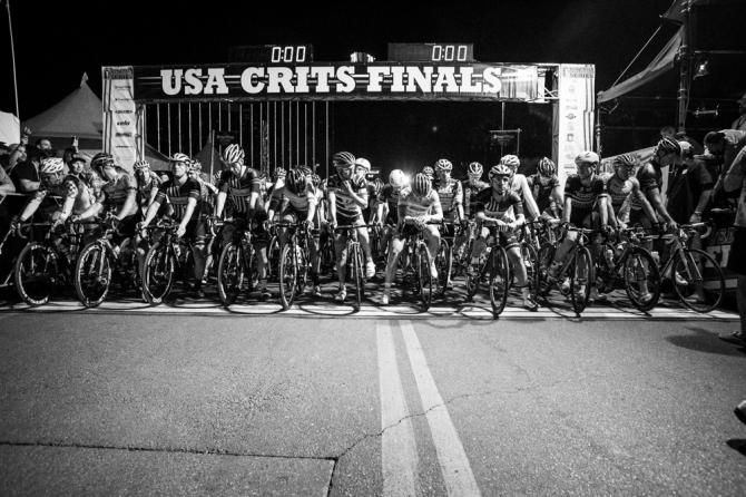 The men roll up to the start line.