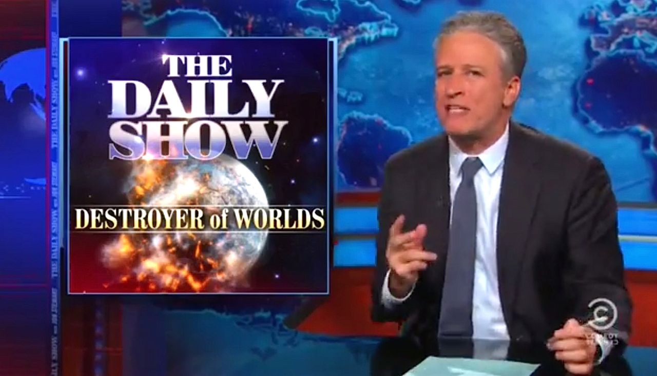 Jon Stewart turns the satire on himself