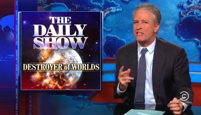 Jon Stewart turns the satire on himself