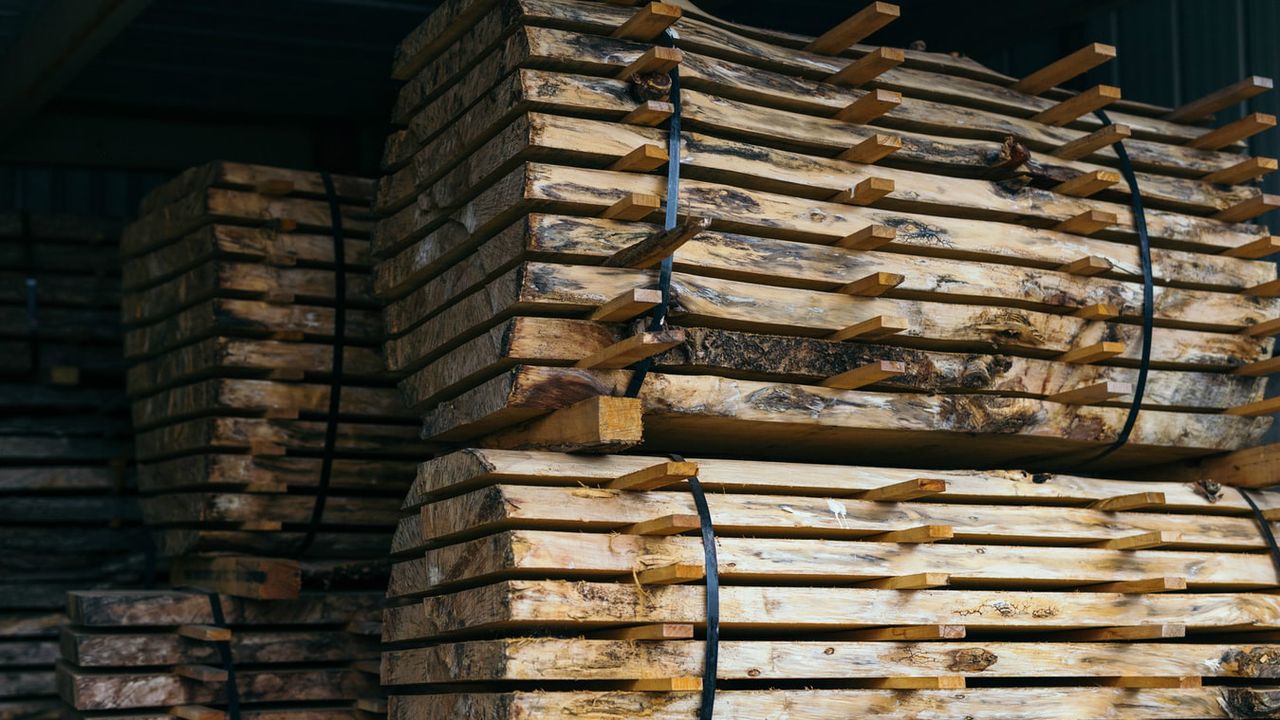 Lumber rack in yard