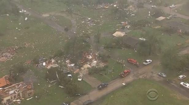 Tornado devastation in Arkansas.