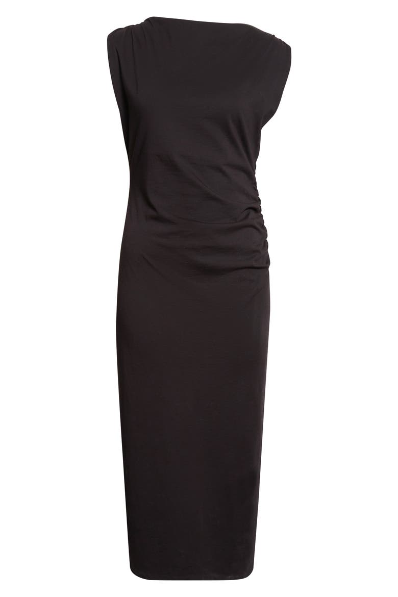 Cowl Neck Pima Cotton Midi Dress