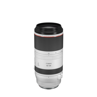 Canon RF 100-500mm F4.5-7.1L IS USM on a white background