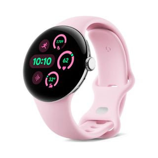 Google Pixel Watch 3 41mm Official Render - Active Band - Rose Quartz - side