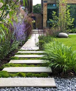 garden path with gravel inset