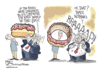 Political cartoon U.S. Republicans tax loopholes