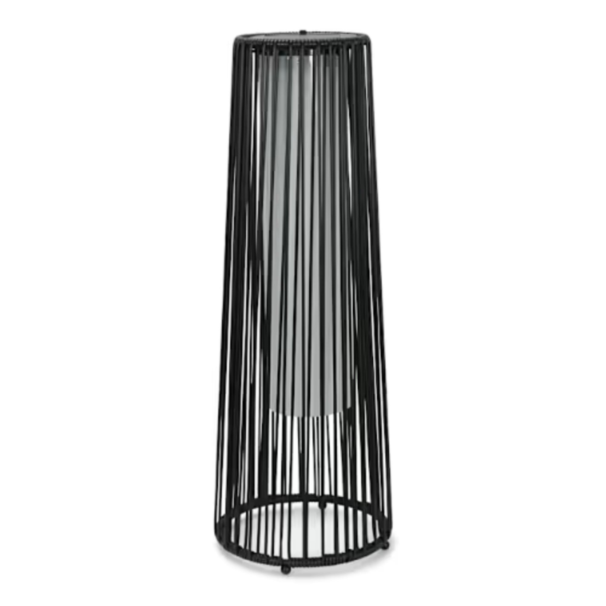 ValueLights IP44 Large Black Rattan LED Floor Lamp