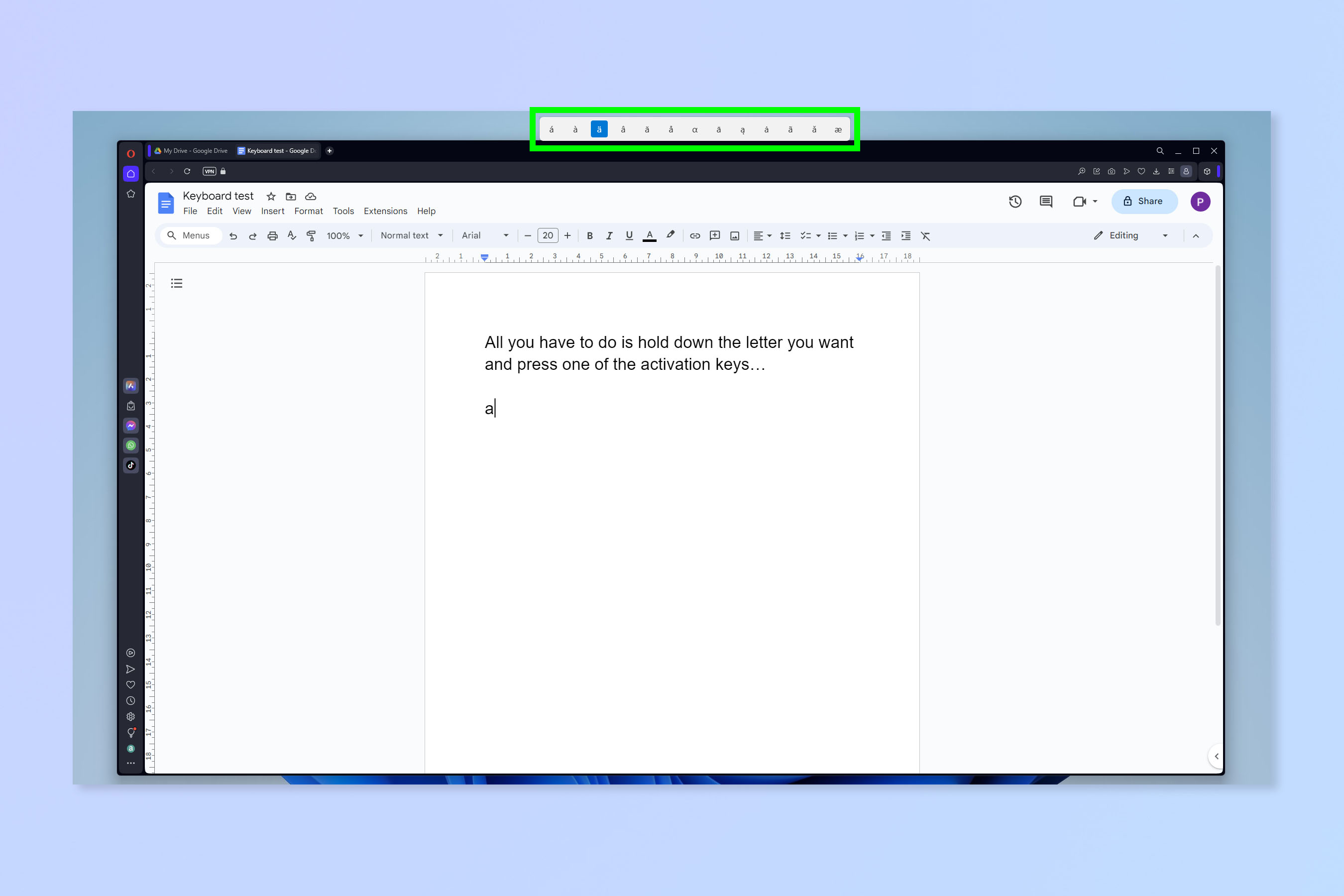 Снимок экрана, показывающий, как включить Quick Accent в Windows 11.