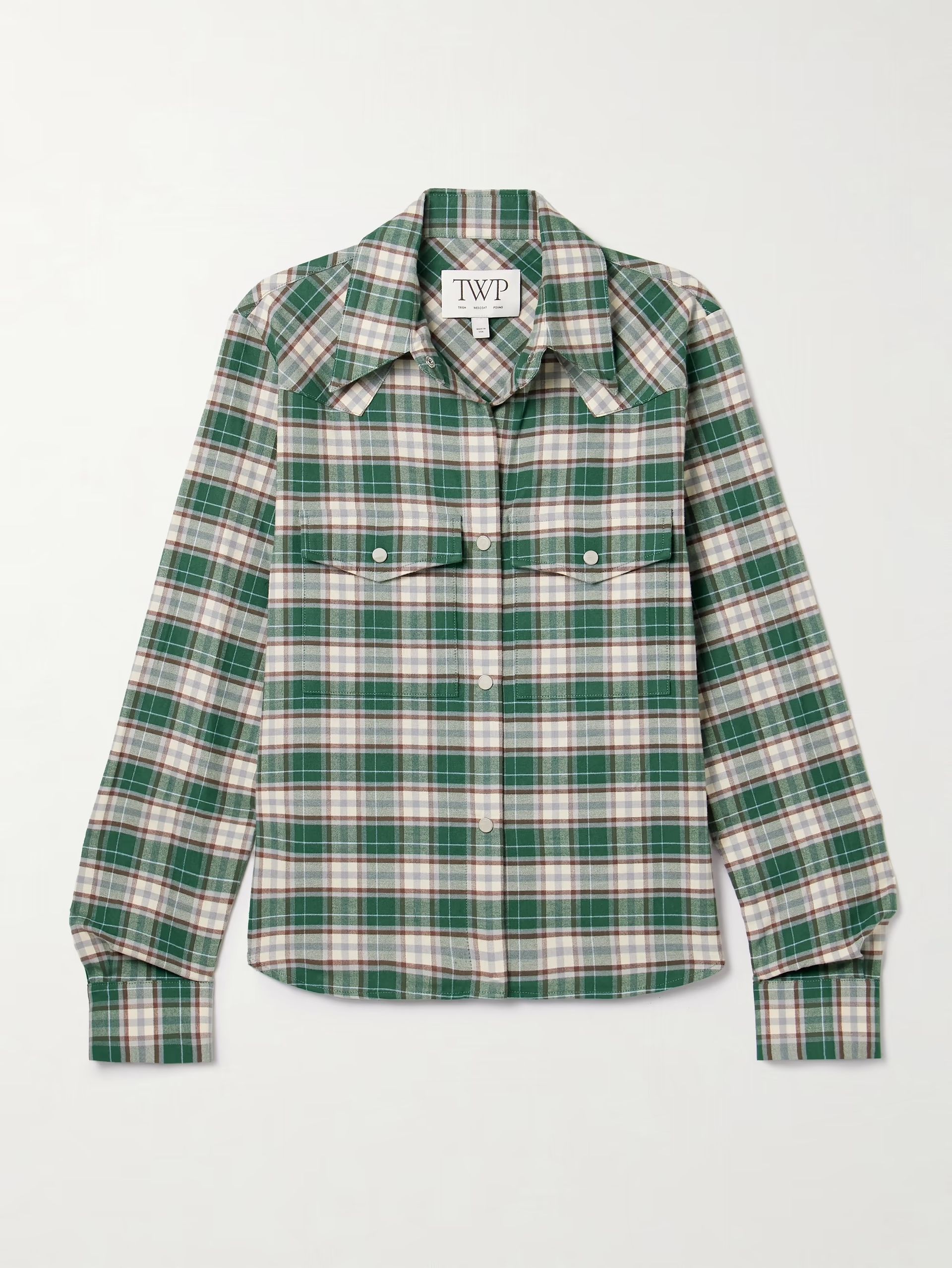 TWP, New Carter Checked Cotton-Flannel Shirt