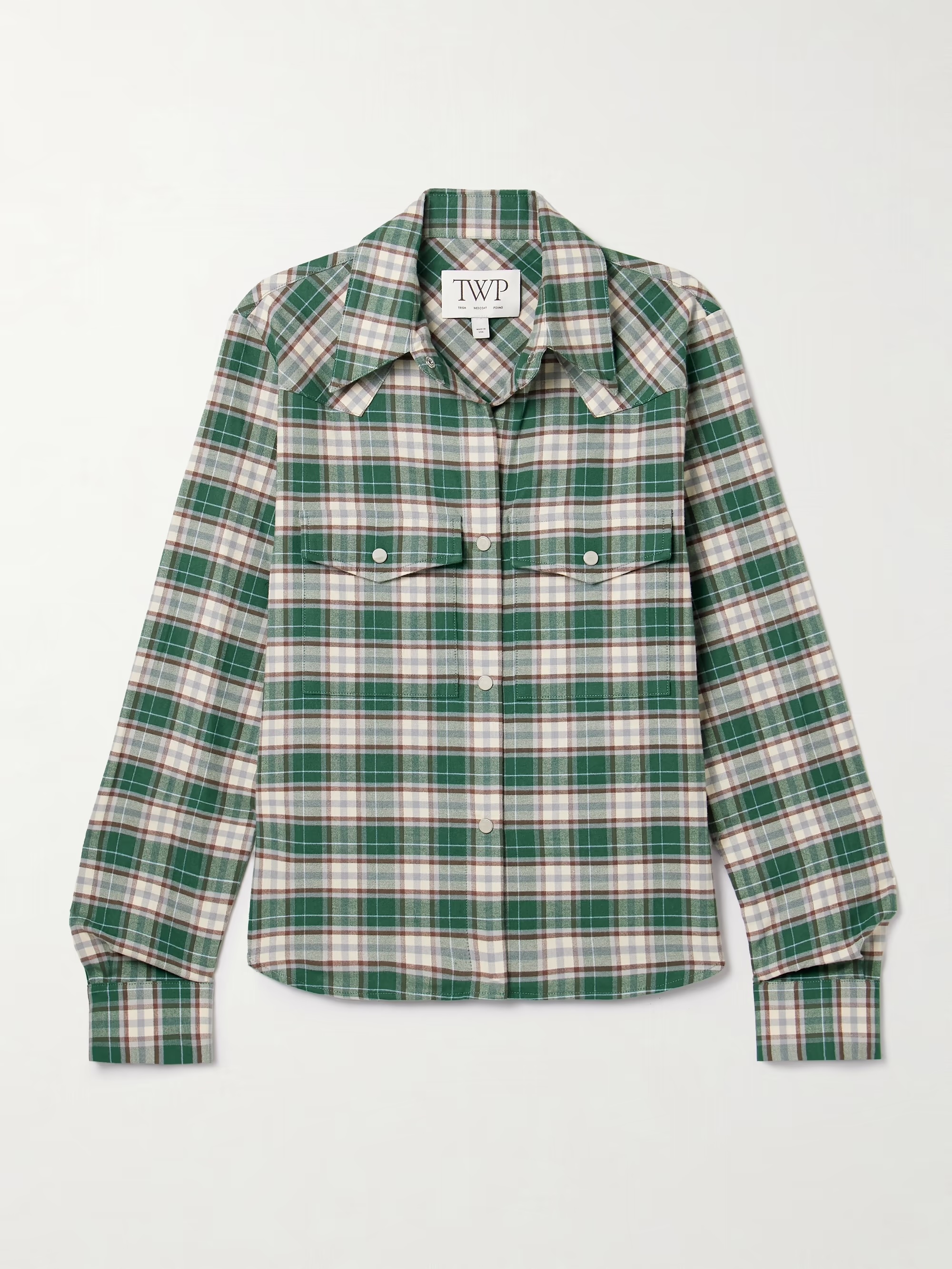 TWP, New Carter Checked Cotton-Flannel Shirt