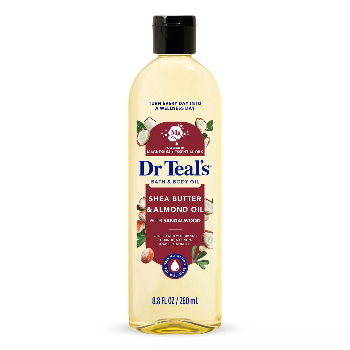 Dr Tealu0026#39;s Shea Butter U0026#38; Almond Moisturizing Bath U0026#38; Body Oil With Essential Oils - 8.8 Fl Oz