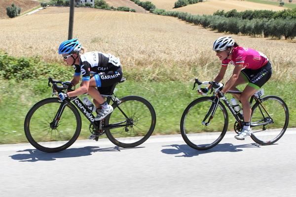 Away together, Emma Pooley (Garmin-Cervelo) and Marianne Vos (Nederland Bloeit)