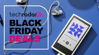 Active P1 and volcano earbuds on blue background, with TR's 'Black Friday deals' badge