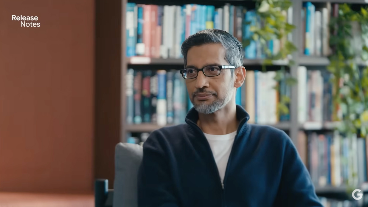 Google CEO Sundar Pichai during an interview on Gemini 3 and Nanao Banana Pro