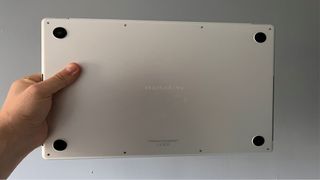Image shows a top view of the MacBook Pro M1 Pro 2021.