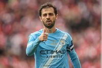Bernardo Silva of Manchester City reacts during the Carabao Cup Final match between Arsenal and Manchester City at Emirates Stadium in London, United Kingdom, on March 22, 2026. (Photo by Alfie Cosgrove/News Images/NurPhoto via Getty Images)