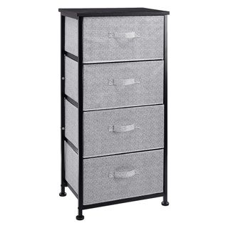  Amazon Basics Fabric 4-Drawer Storage Organizer Unit for Closet in grey with black frame