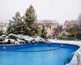 swimming pool in the winter