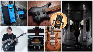 A comped image of new guitar gear products from Boss, Ibanez, Future, Positive Grid, PRS Guitars, Manson Guitar Works, and EHX