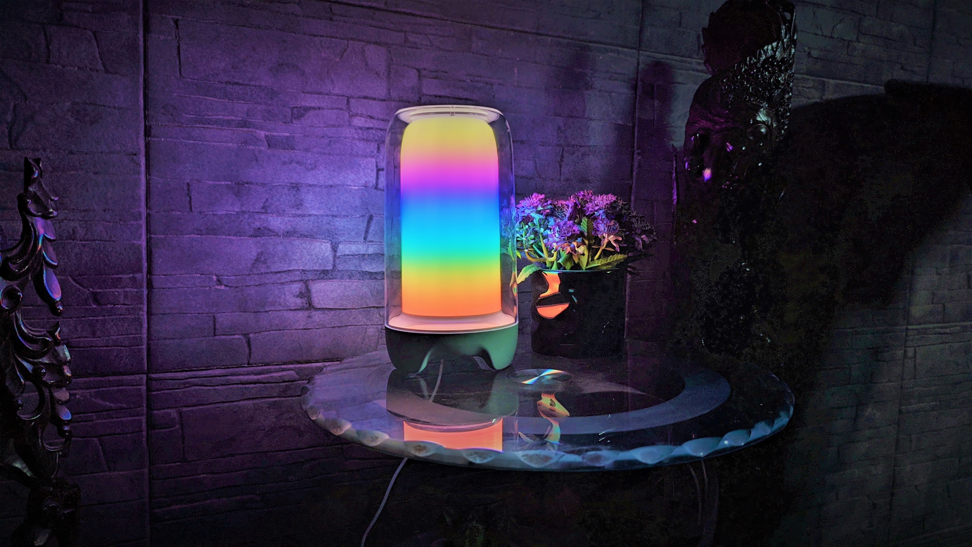 ECOLOR Aurora Smart Table Lamp on a glass table