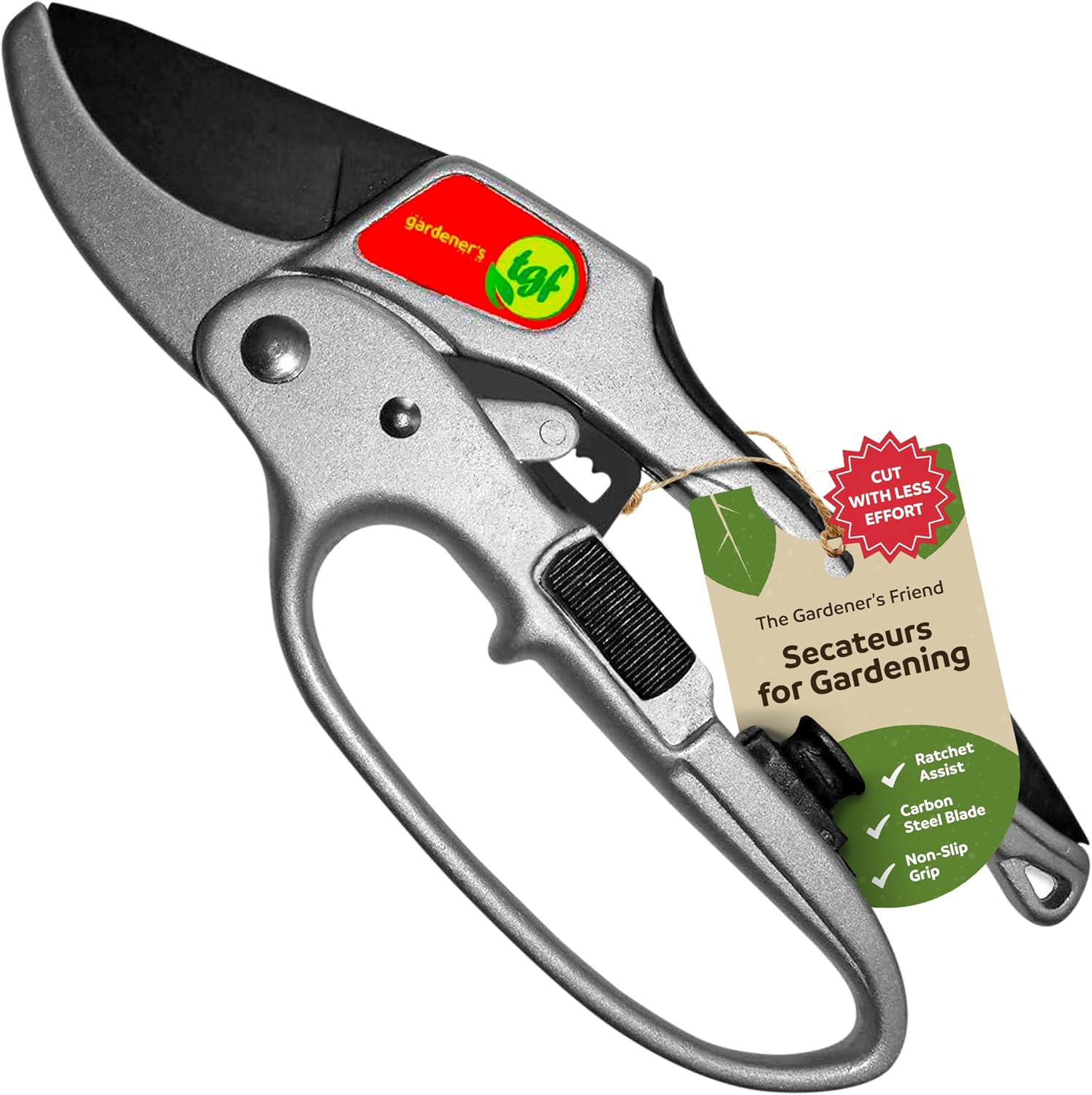 Ratchet Pruning Shears Gardening Tool &amp;ndash; Anvil Pruner With Assisted Action &amp;ndash; Ratcheting Pruners for With Heavy Duty, Nonstick Steel Blade &amp;ndash; Garden Tools by the Gardener's Friend