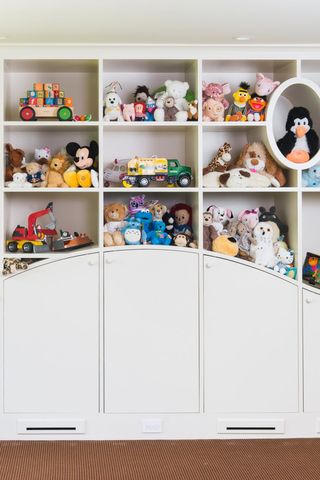 toy storage with curved shelving