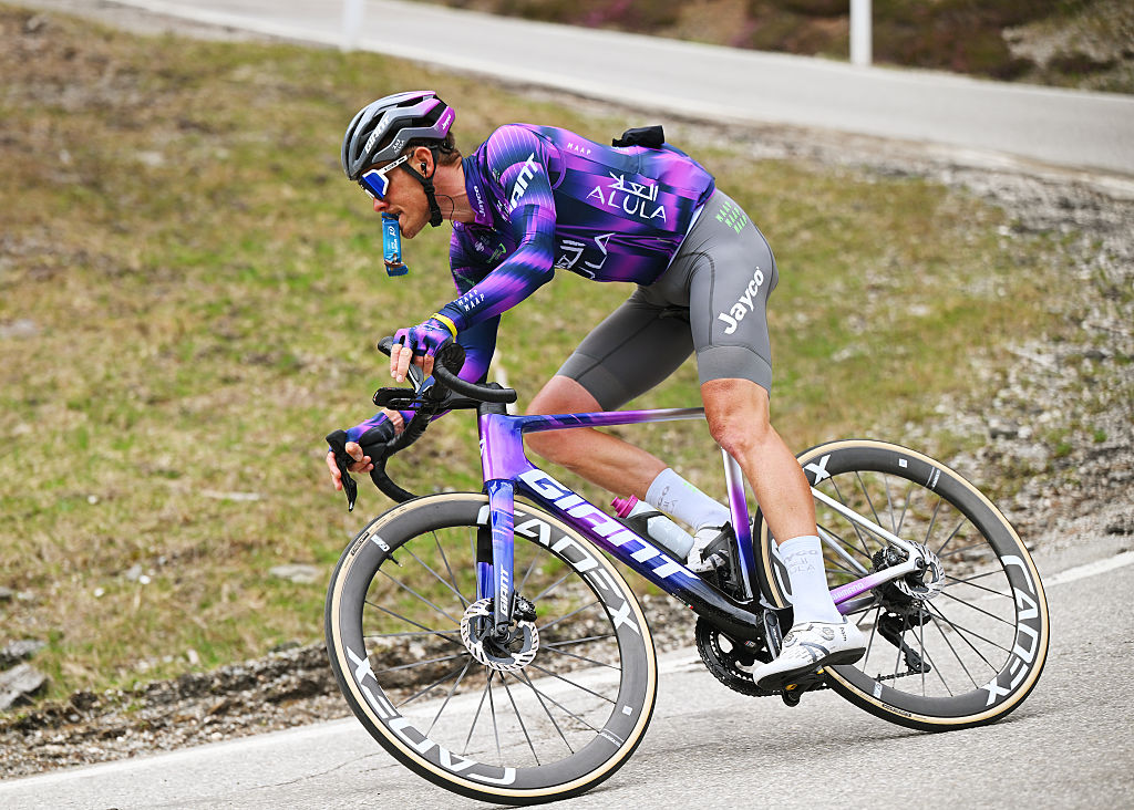 INNICHEN, ITALY - APRIL 23: Alessandro De Marchi of Italy and Team Jayco AlUla competes during the 45th Tour of the Alps 2025, Stage 3 a 145.5km stage from Sterzing to Innichen - San Candido 1176m on April 23, 2025 in Innichen, Italy. (Photo by Tim de Waele/Getty Images)
