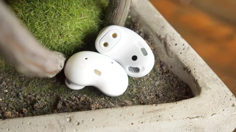 Samsung Galaxy Buds Live facing up.