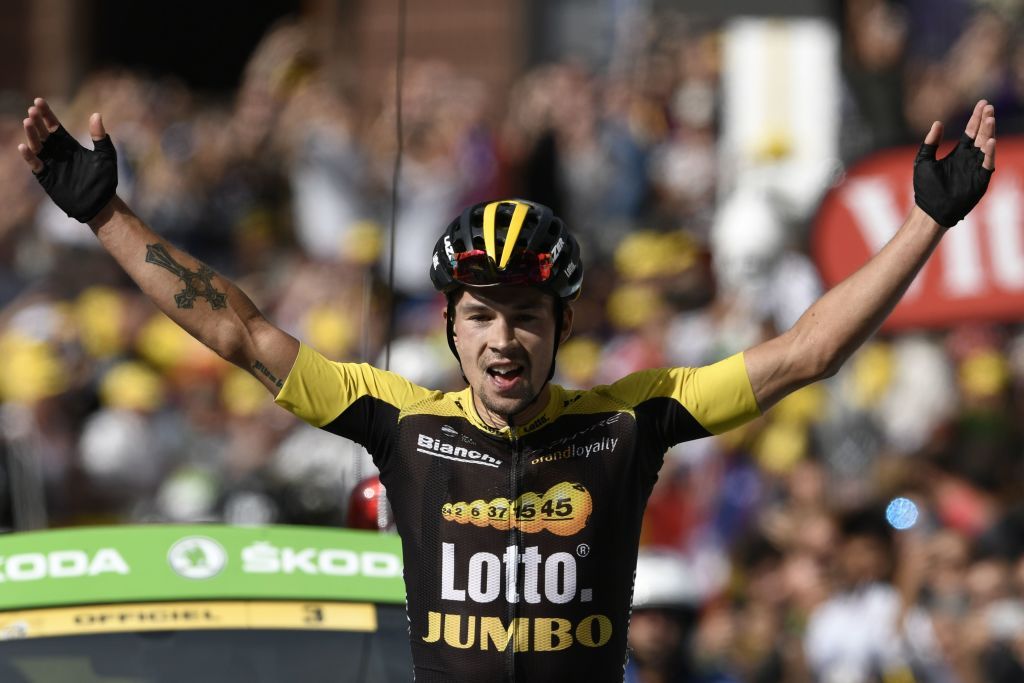 Primoz Roglic wins stage 17 of the Tour de France.