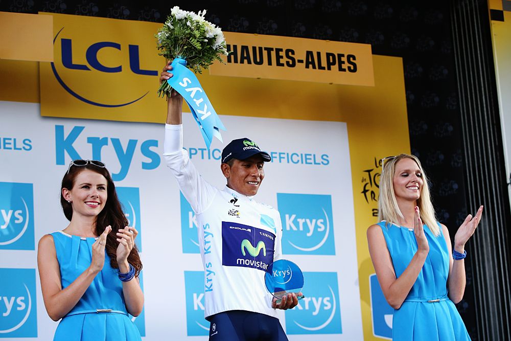White jersey Nairo Quintana (Movistar)